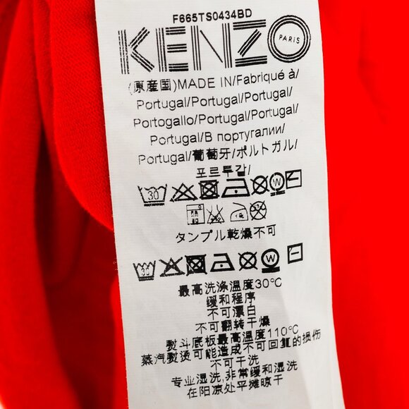KENZO Red Cotton Cuff Print Tee - Picture 9 of 11